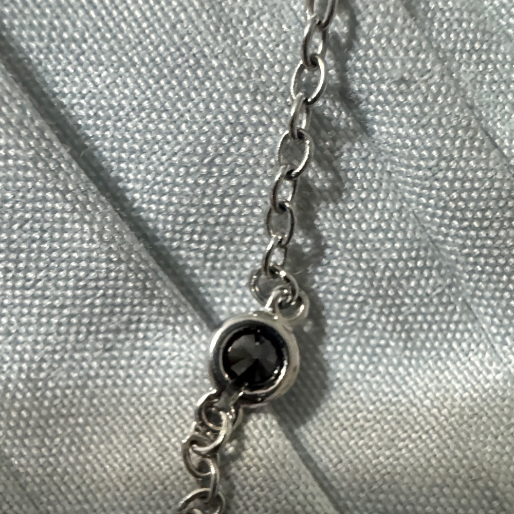 Frieda Rothman SS Necklace with Crystal Accents about 18 to 20 in with a dusty - Picture 4 of 4